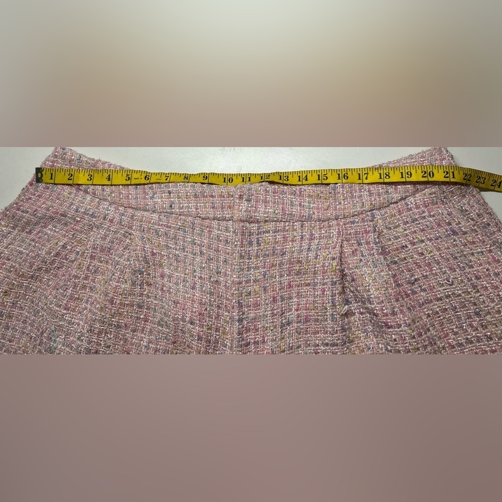 ELOQUII PINK RAINBOW CONFETTI TWEED, RAW EDGE SHORTS. FULLY LINED, RAW EDGE Sz22 - Picture 6 of 12